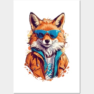 Cool Fox in Sunglasses Posters and Art